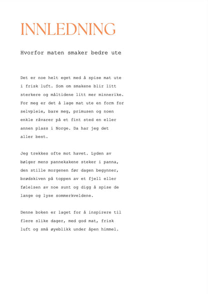 Mat under åpen himmel